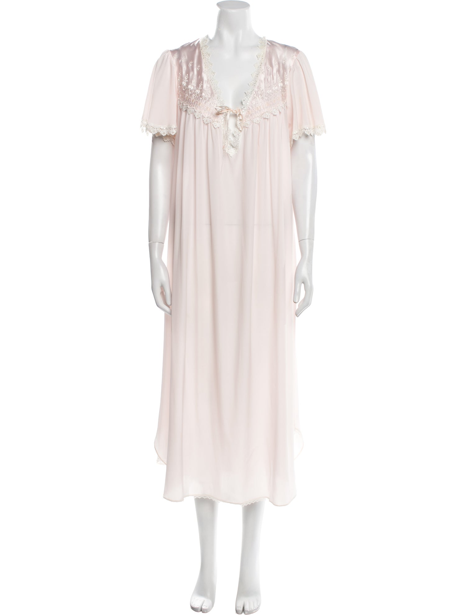 Christian Dior Late 1970's - Early 1980's Bow Accents Nightgown