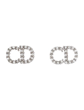 Christian Dior Crystal Clair D Lune Stud Earrings