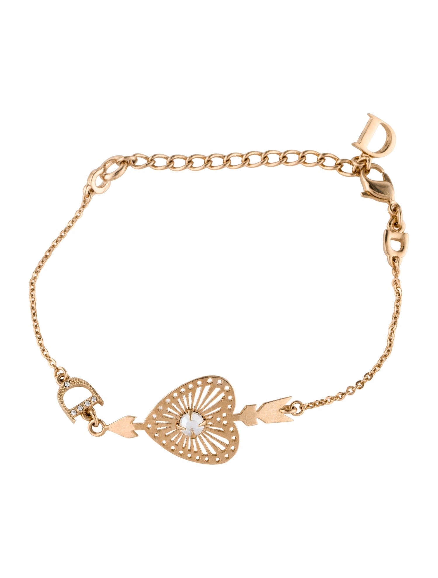 Christian Dior Crystal Heart & Arrow Bracelet
