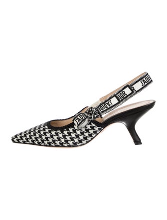 Christian Dior Patterned Bow Accents Slingback Pumps