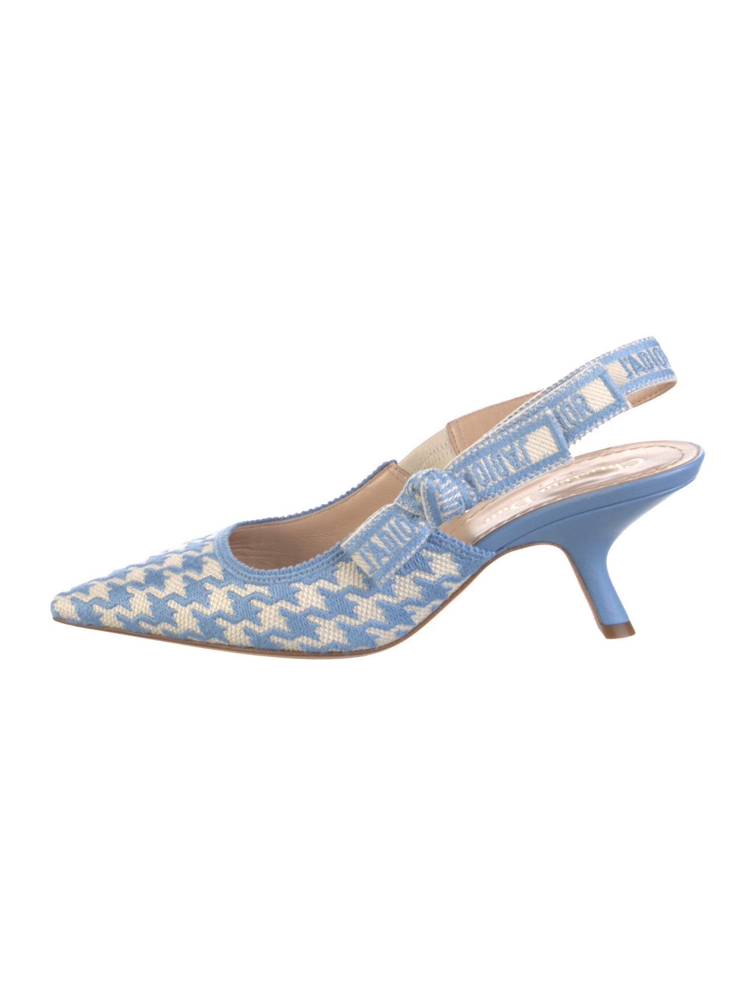 Christian Dior Printed Bow Accents Slingback Pumps