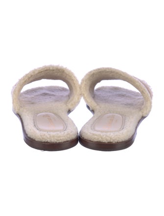 Christian Dior Leather Embroidered Accent Slides
