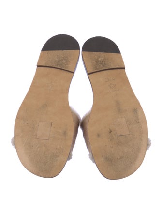 Christian Dior Leather Embroidered Accent Slides