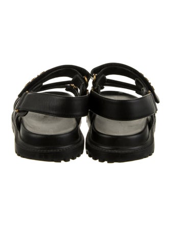 Christian Dior Signature Logo Leather Slingback Sandals
