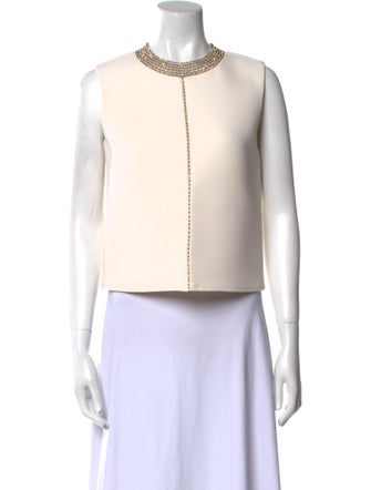 Christian Dior Wool Crew Neck Crop Top