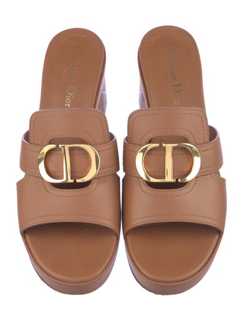 Christian Dior Leather Cutout Accent Slides