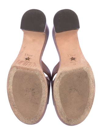 Christian Dior Leather Cutout Accent Slides