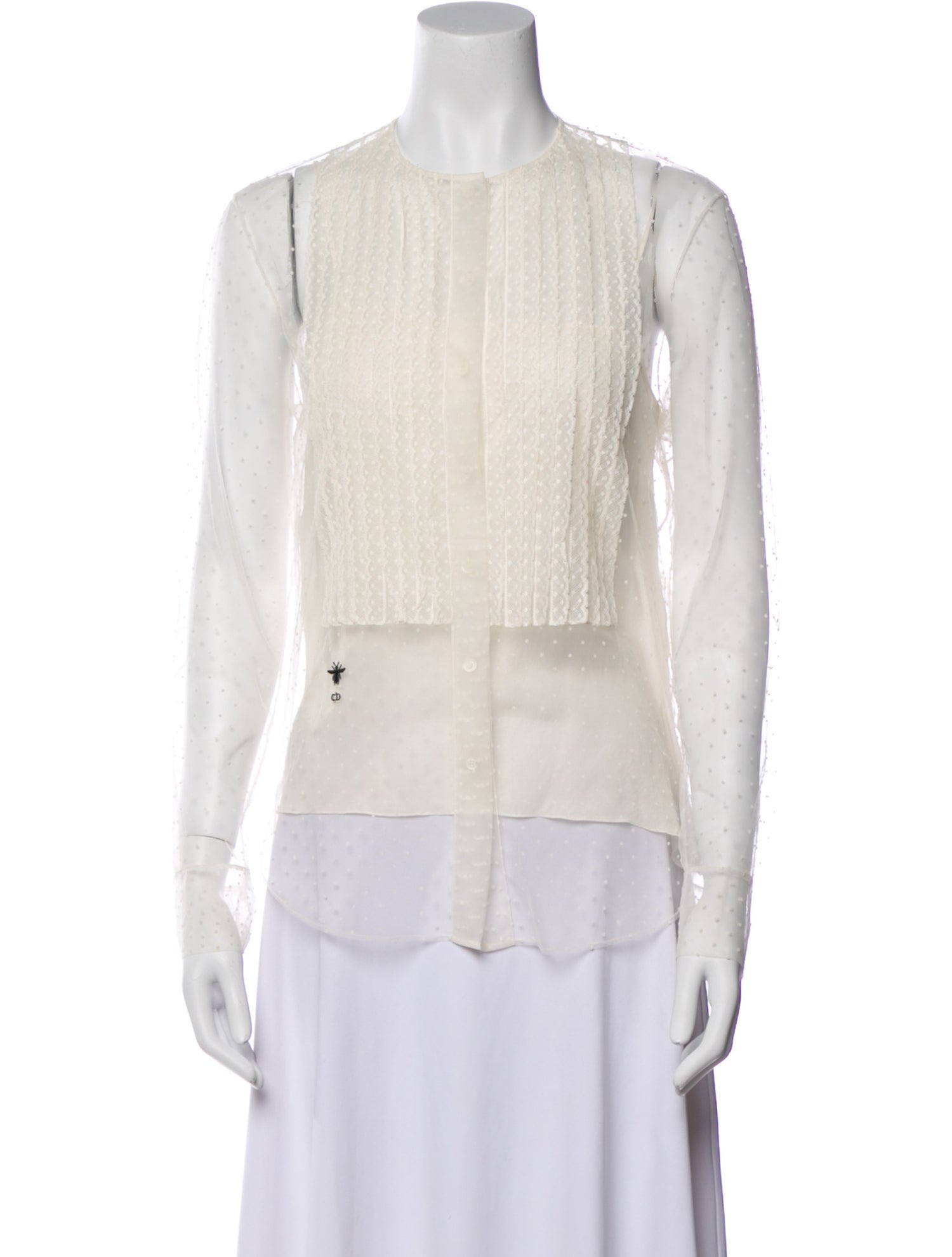 Christian Dior Silk Crew Neck Blouse