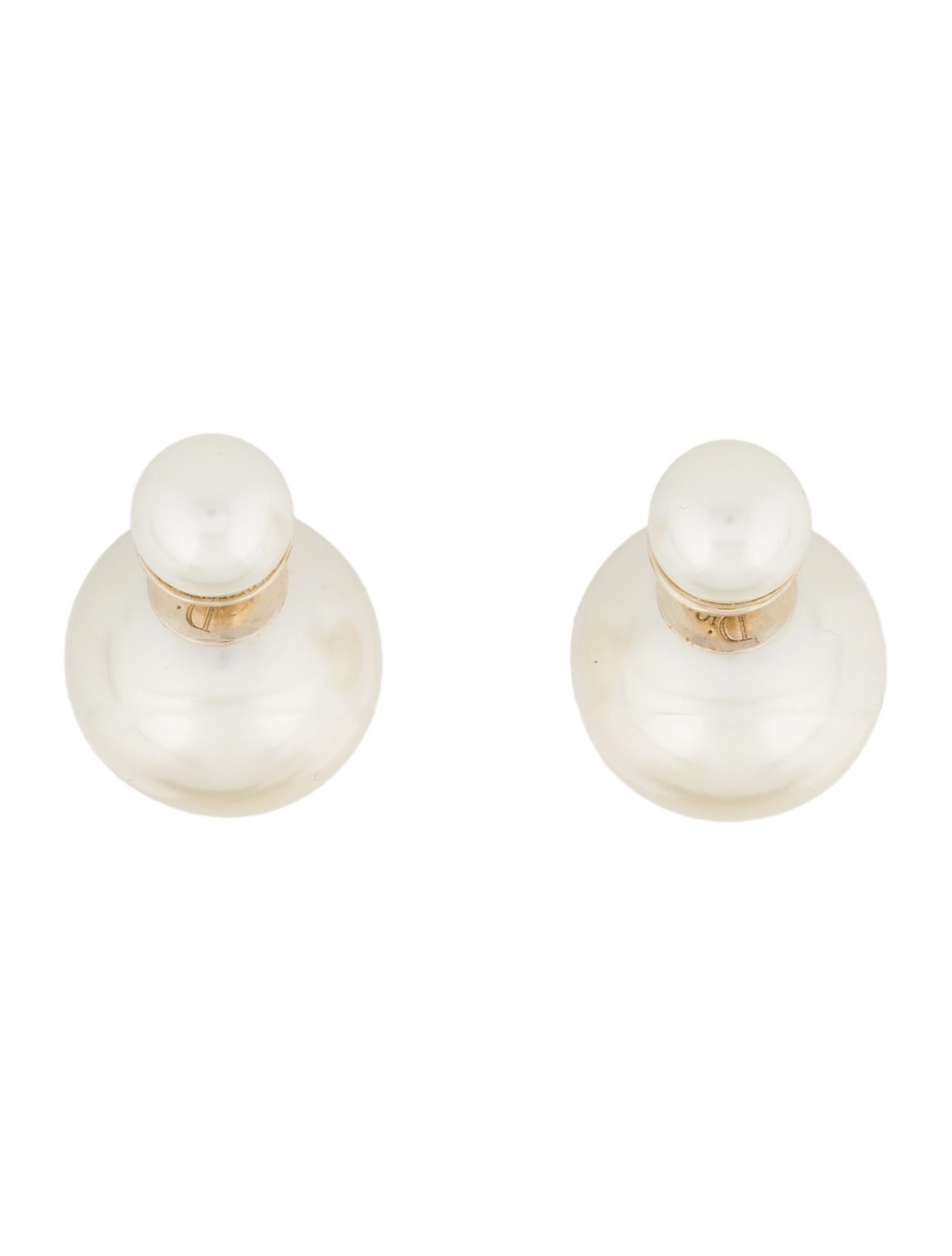 Christian Dior Faux Pearl Tribales Stud Earrings