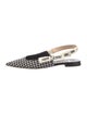 Christian Dior Houndstooth Print Bow Accents Slingback Flats