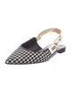 Christian Dior Houndstooth Print Bow Accents Slingback Flats