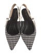 Christian Dior Houndstooth Print Bow Accents Slingback Flats