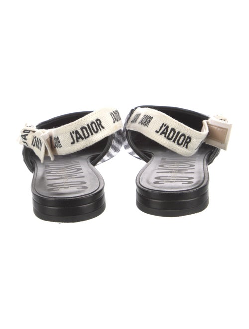 Christian Dior Houndstooth Print Bow Accents Slingback Flats