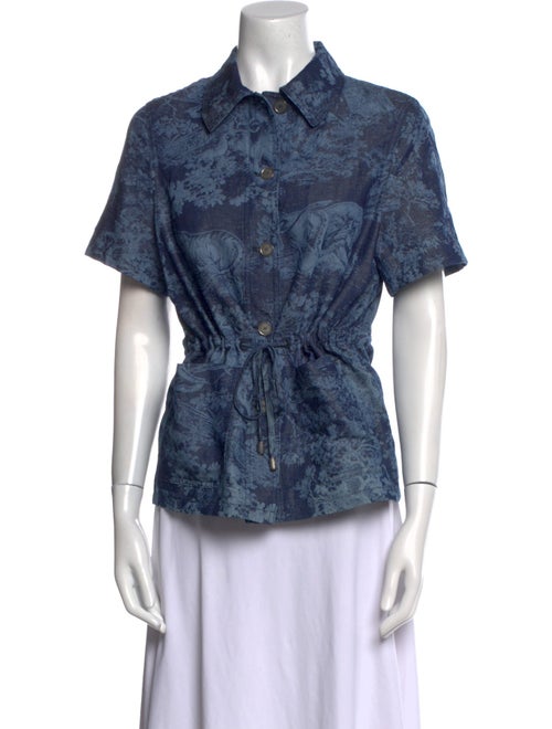 Christian Dior 2023 Short Sleeve Button-Up Top