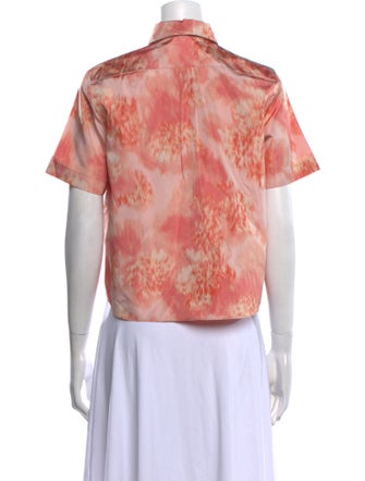 Christian Dior Silk Tie-Dye Print Button-Up Top
