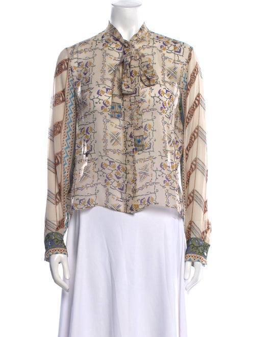 Christian Dior Silk Printed Button-Up Top