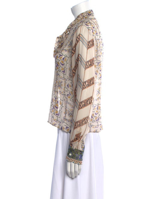 Christian Dior Silk Printed Button-Up Top