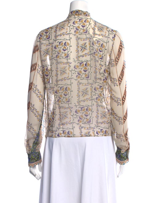 Christian Dior Silk Printed Button-Up Top