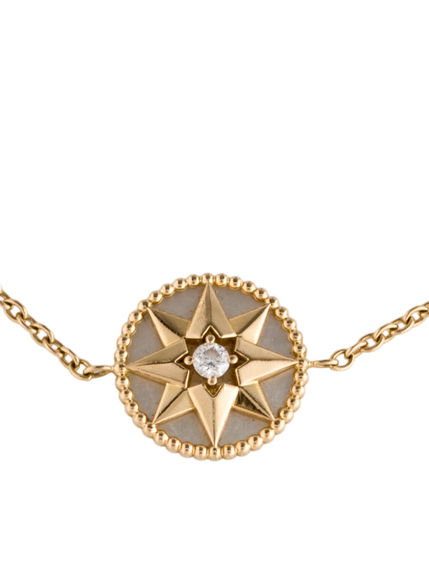 Christian Dior 18K Mother of Pearl & Diamond Rose des Vents Bracelet