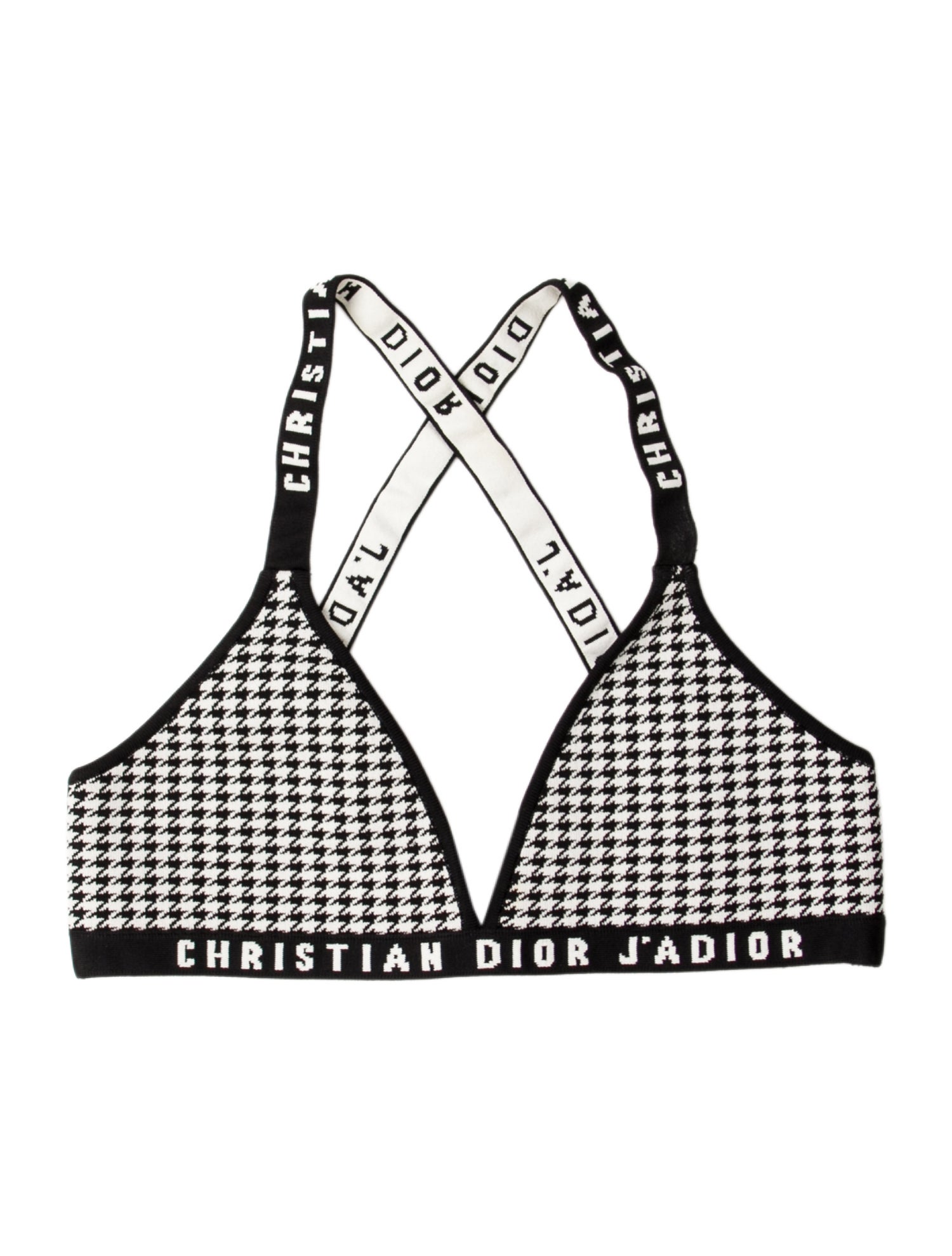 Christian Dior Plaid Print V-Neck Crop Top