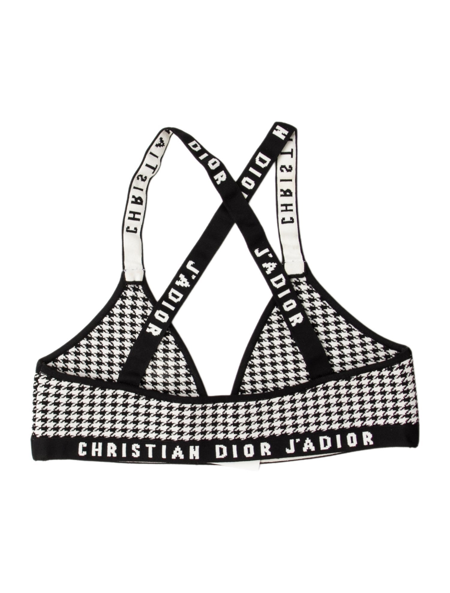 Christian Dior Plaid Print V-Neck Crop Top