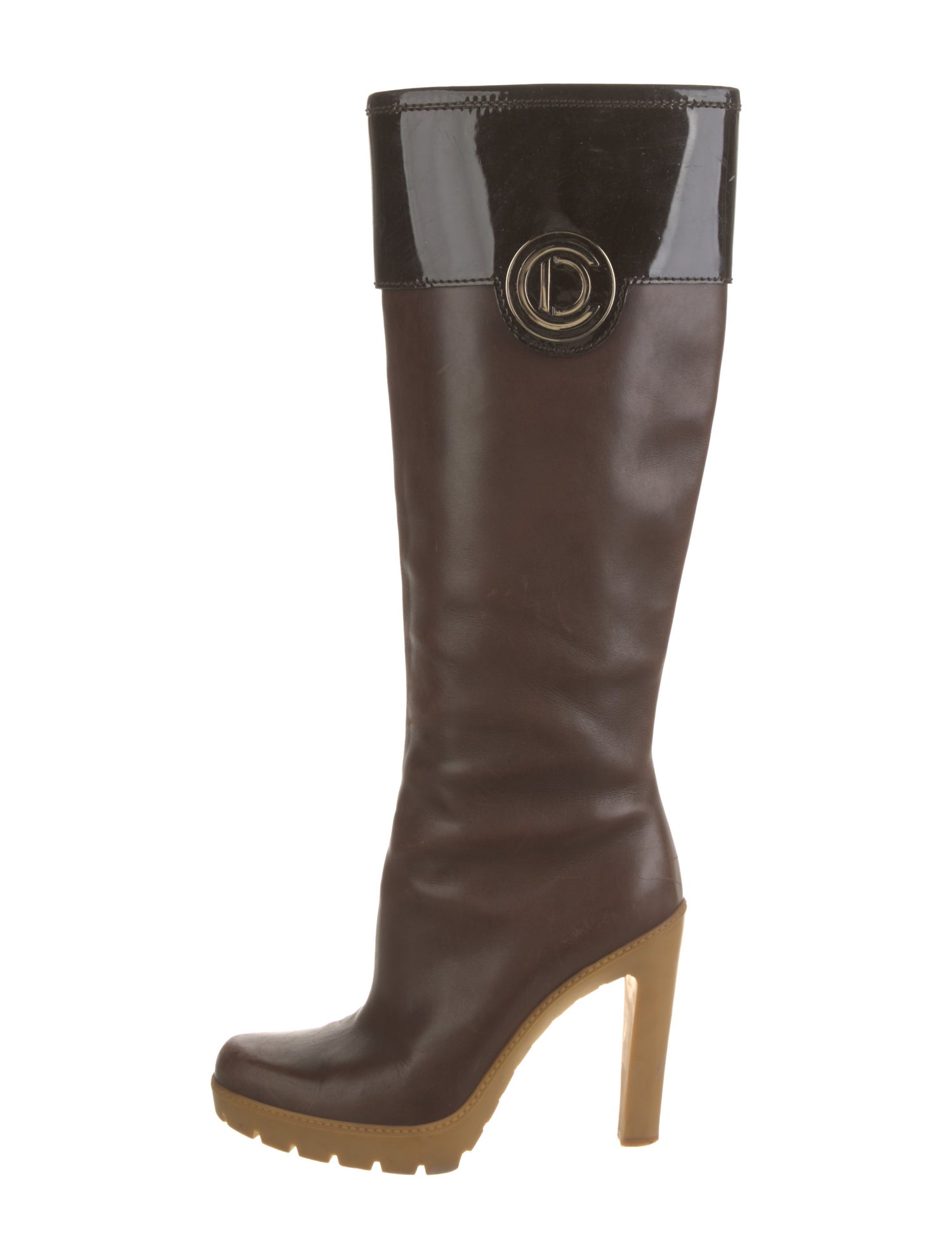 Christian Dior Leather Colorblock Pattern Boots