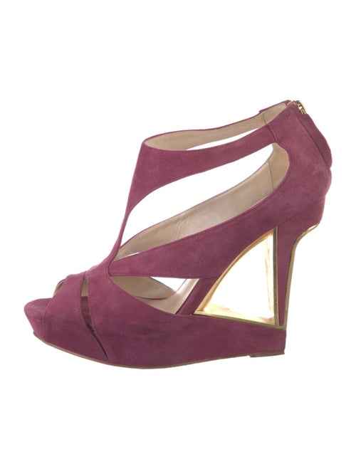 Christian Dior Suede Cutout Accent T-Strap Pumps