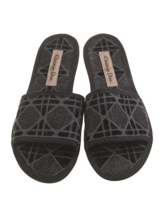 Christian Dior Cannage Pattern Velvet Slides