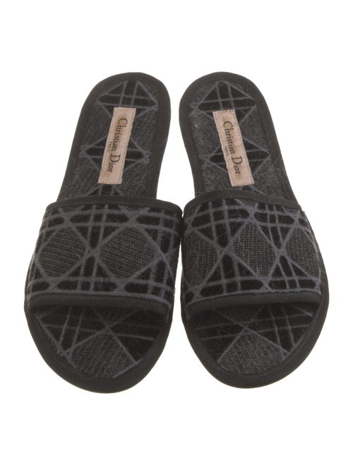 Christian Dior Cannage Pattern Velvet Slides