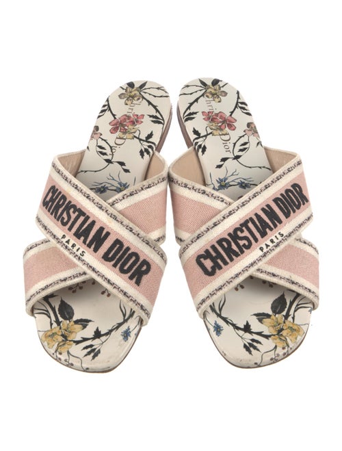 Christian Dior Canvas Printed Slides