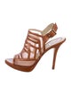 Christian Dior Leather Mesh Accents Slingback Sandals