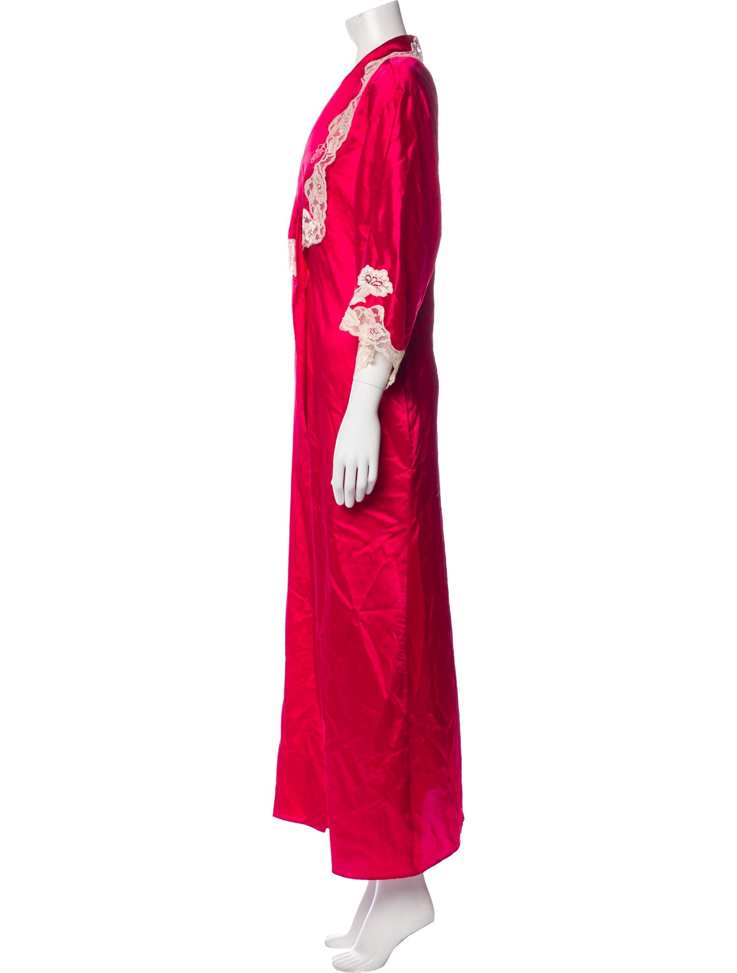 Christian Dior Lace Trim Embellishment Robe