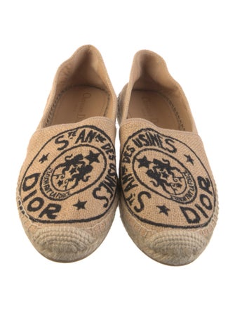 Christian Dior Printed Embroidered Accent Espadrilles