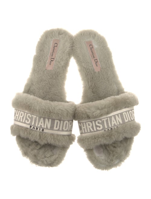 Christian Dior Fur Printed Slides