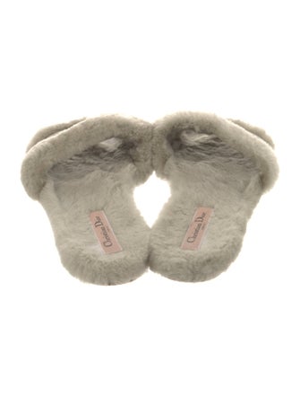 Christian Dior Fur Printed Slides