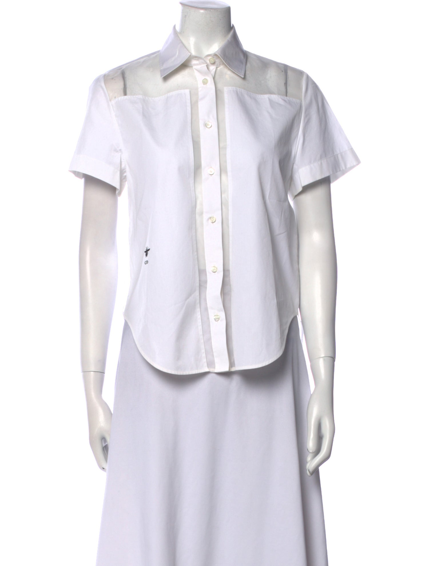 Christian Dior Short Sleeve Button-Up Top