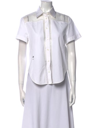Christian Dior Short Sleeve Button-Up Top