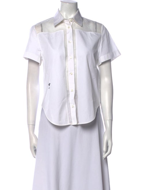 Christian Dior Short Sleeve Button-Up Top