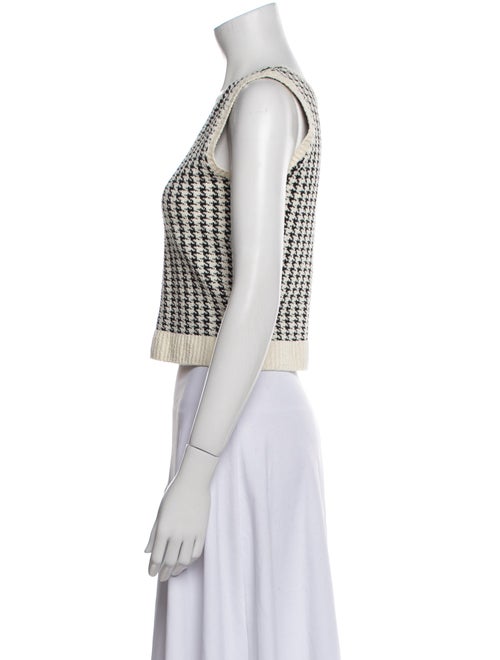 Christian Dior Houndstooth Print Scoop Neck Crop Top