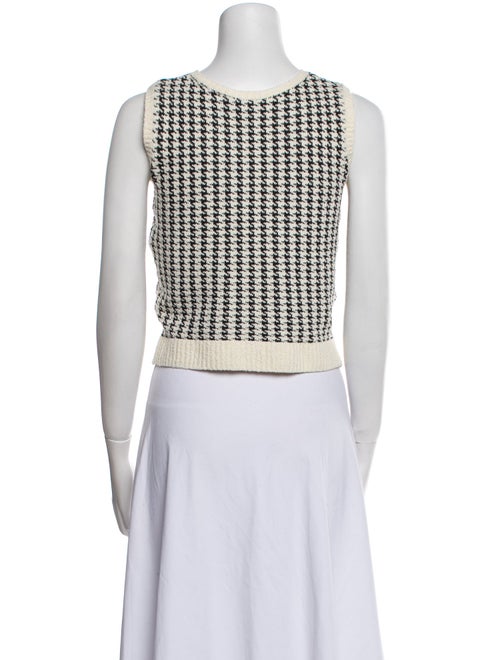 Christian Dior Houndstooth Print Scoop Neck Crop Top