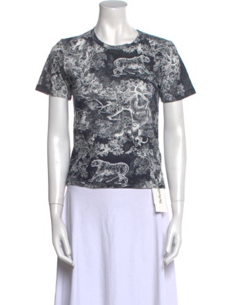 Christian Dior Printed Crew Neck T-Shirt