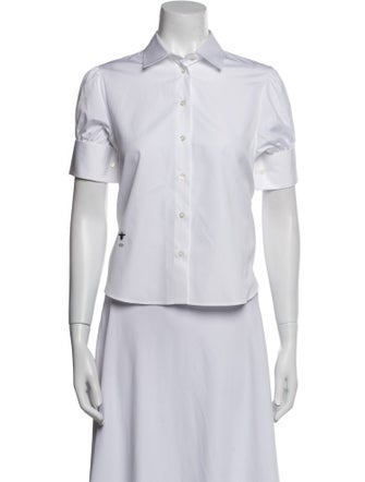 Christian Dior Short Sleeve Button-Up Top