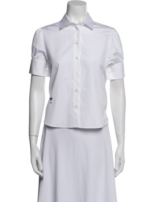 Christian Dior Short Sleeve Button-Up Top