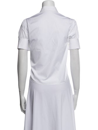 Christian Dior Short Sleeve Button-Up Top