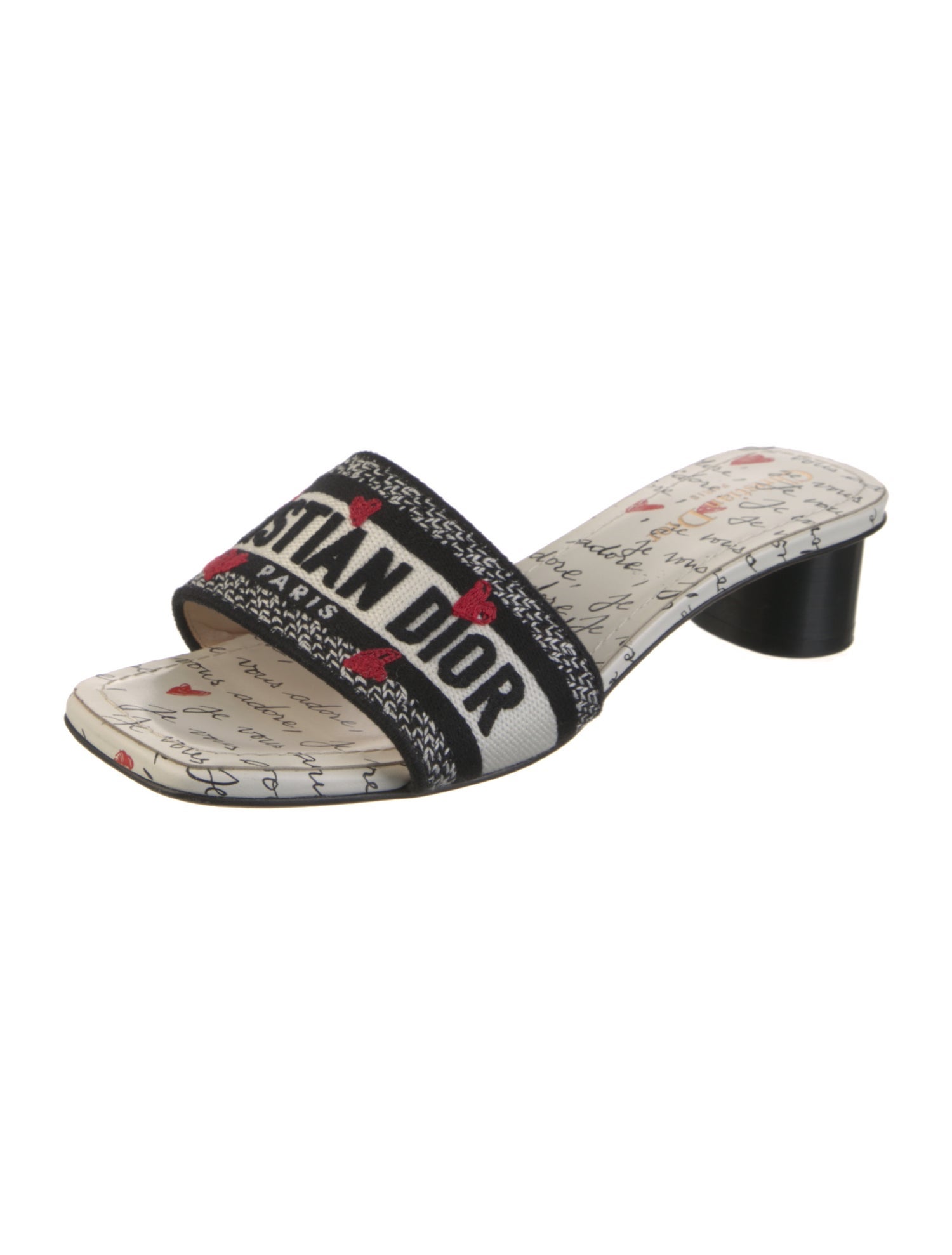 Christian Dior Canvas Printed Slides