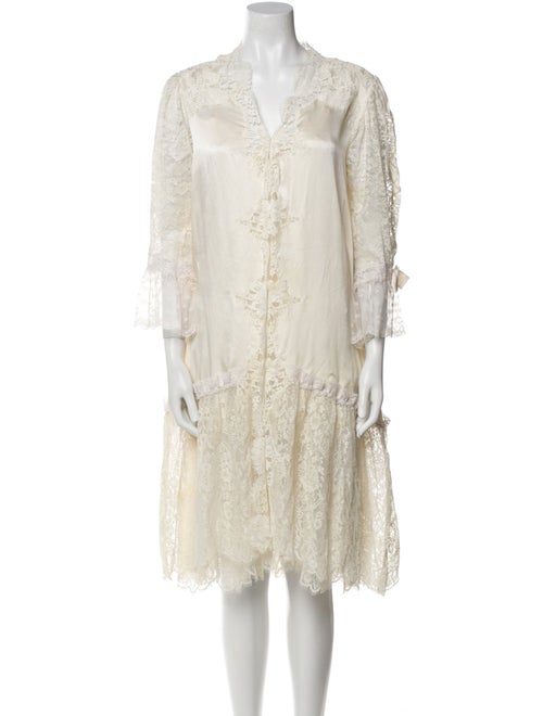 Christian Dior Silk Lace Trim Embellishment Nightgown