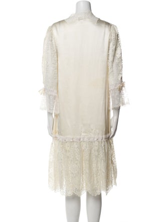 Christian Dior Silk Lace Trim Embellishment Nightgown
