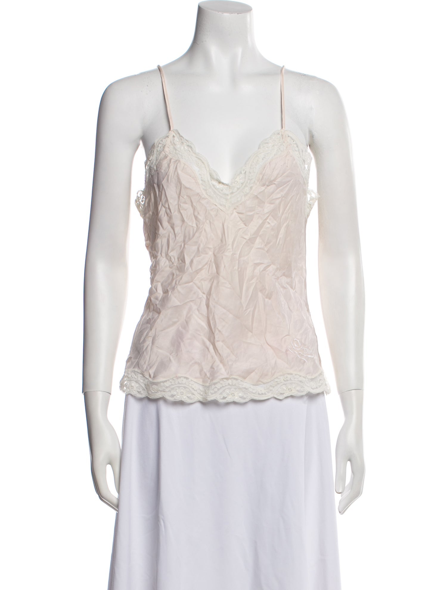 Christian Dior Silk V-Neck Crop Top