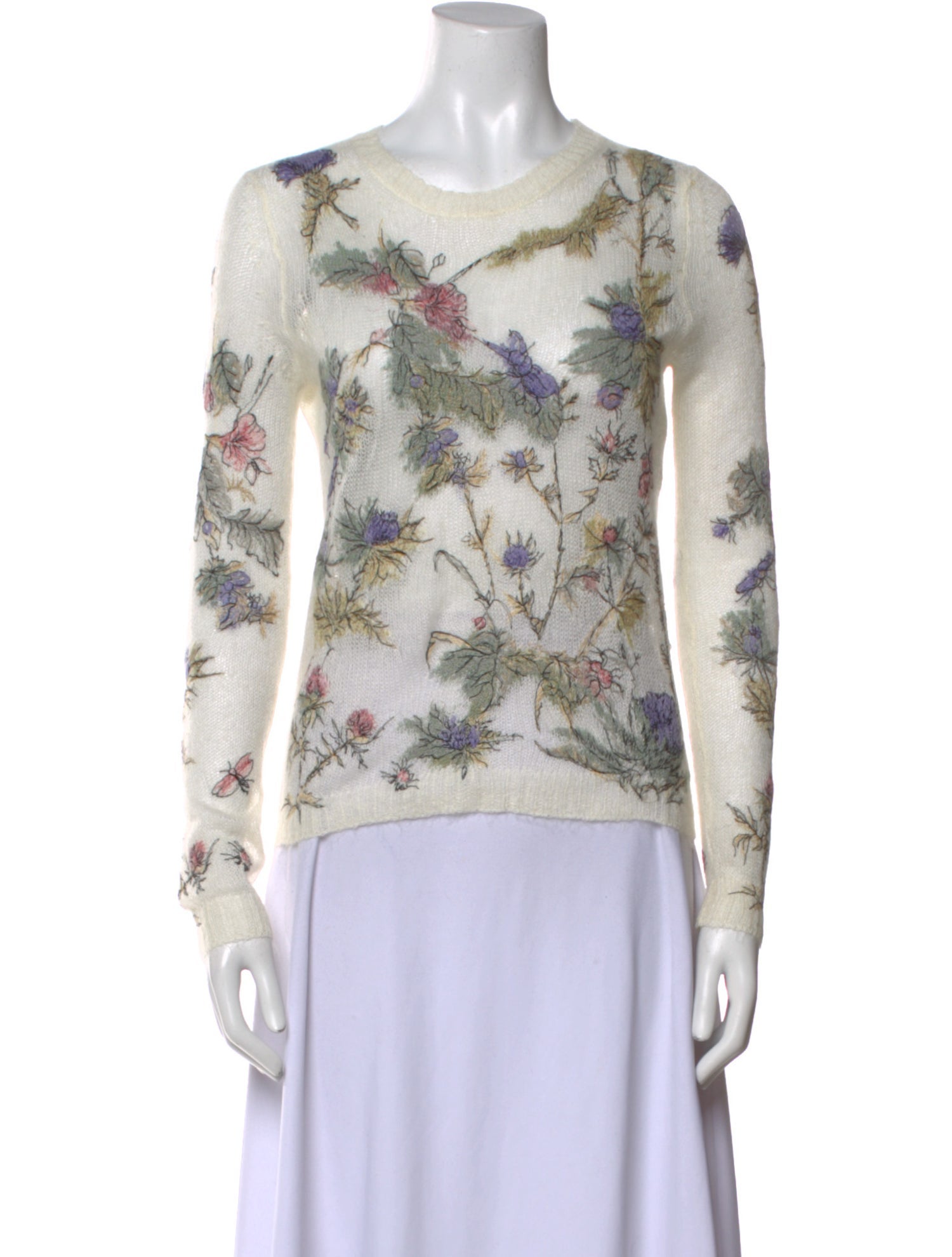 Christian Dior Floral Crew Neck Sweater