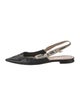 Christian Dior Leather Bow Accents Slingback Flats